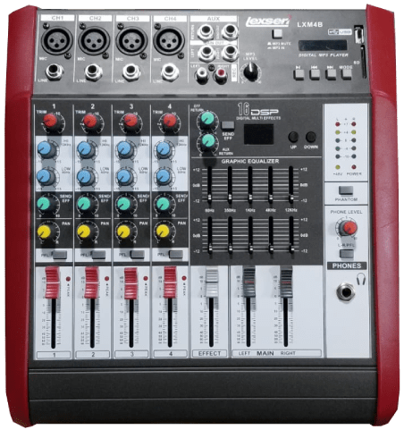 Consola Lexen 4 Canales Amplificada  LXM4B