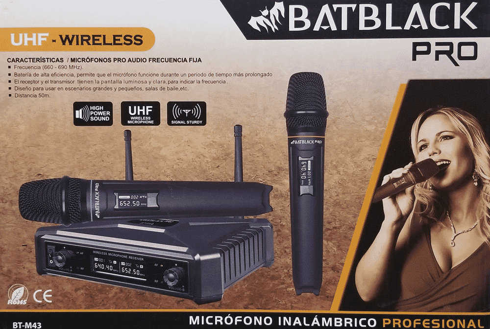 Micrófono inalámbrico Batblack BT-M43