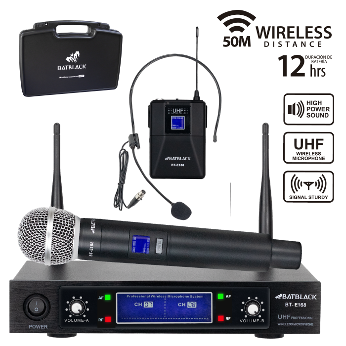 Microfono Inalambrico BatBlack BT-E168 