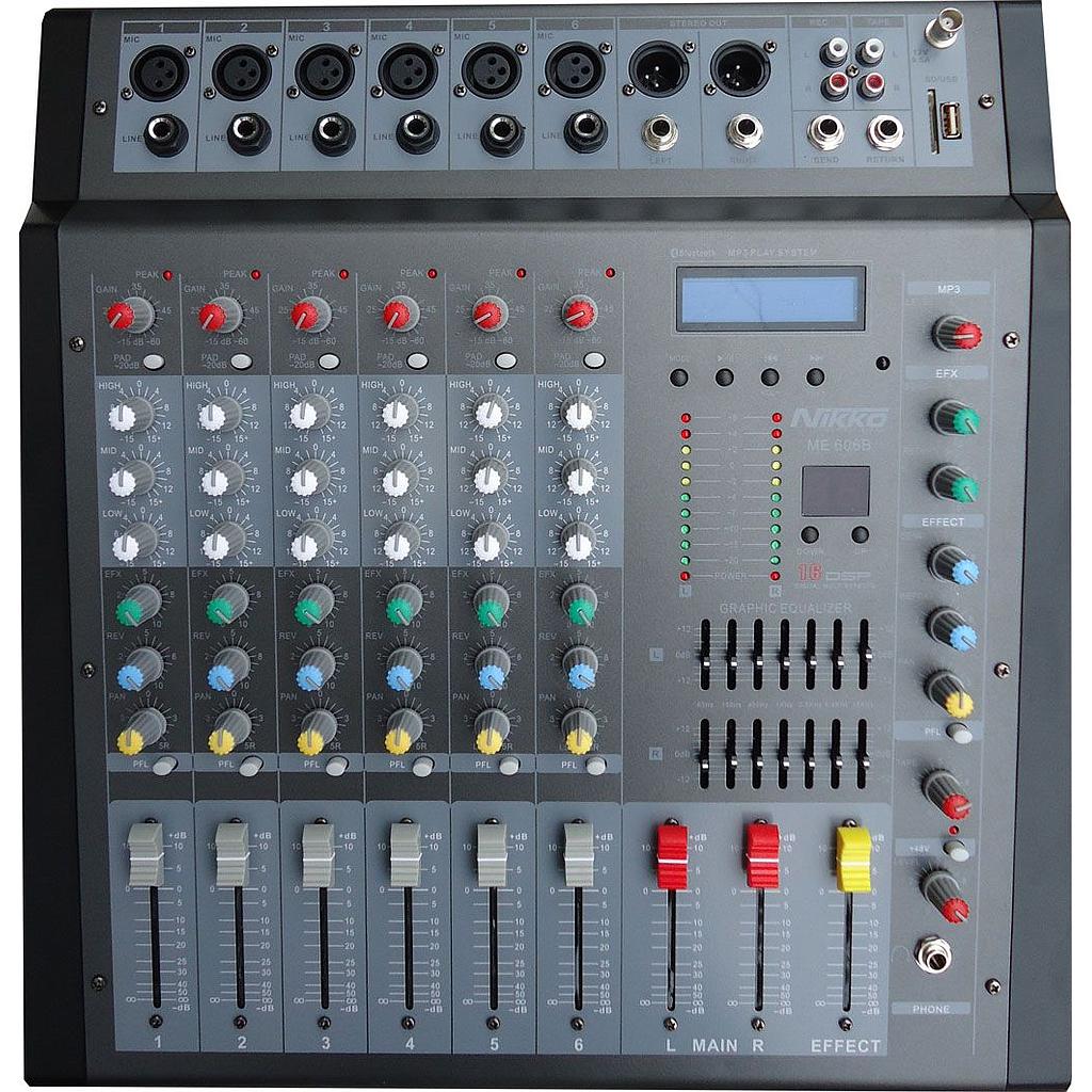 Consola Nikko 6 canales ME606B