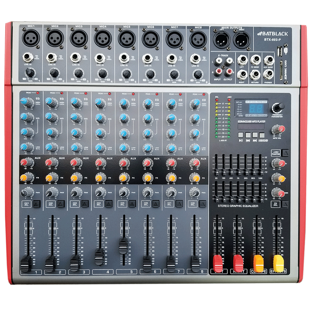 Consola 8 canales Batblack BTX-803-P 